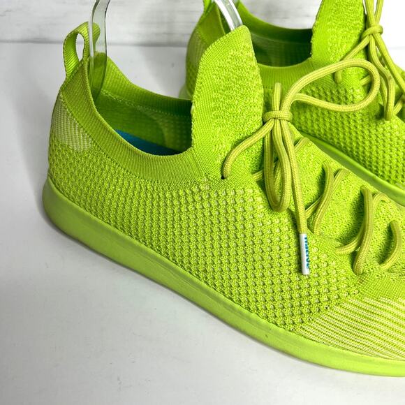 Native Shoes Size 9 Apollo Mercury Liteknit Sneakers Neon Green Light Athletic